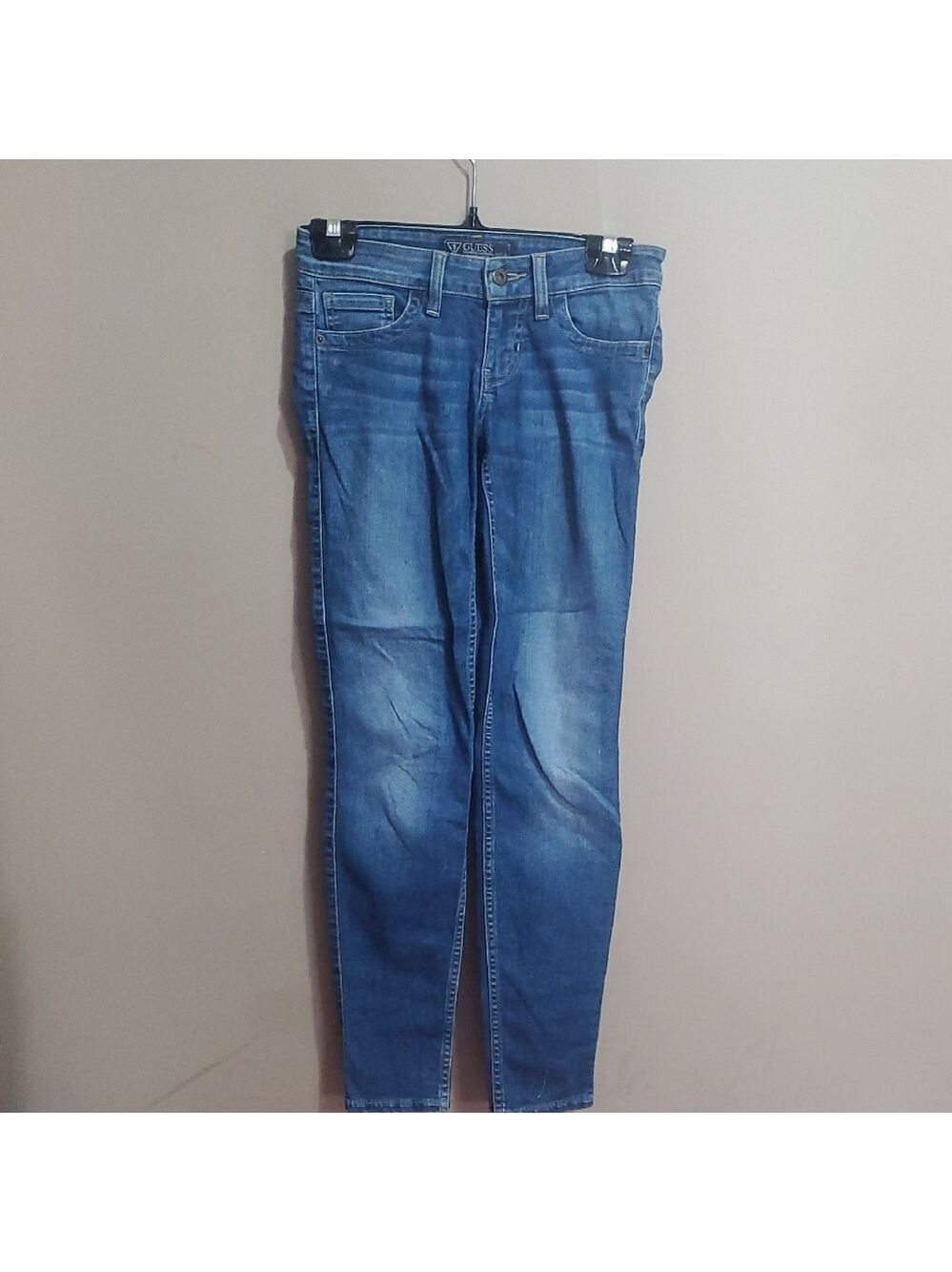 Guess Blue Skinny Jeans with Waistband Logo Size 23